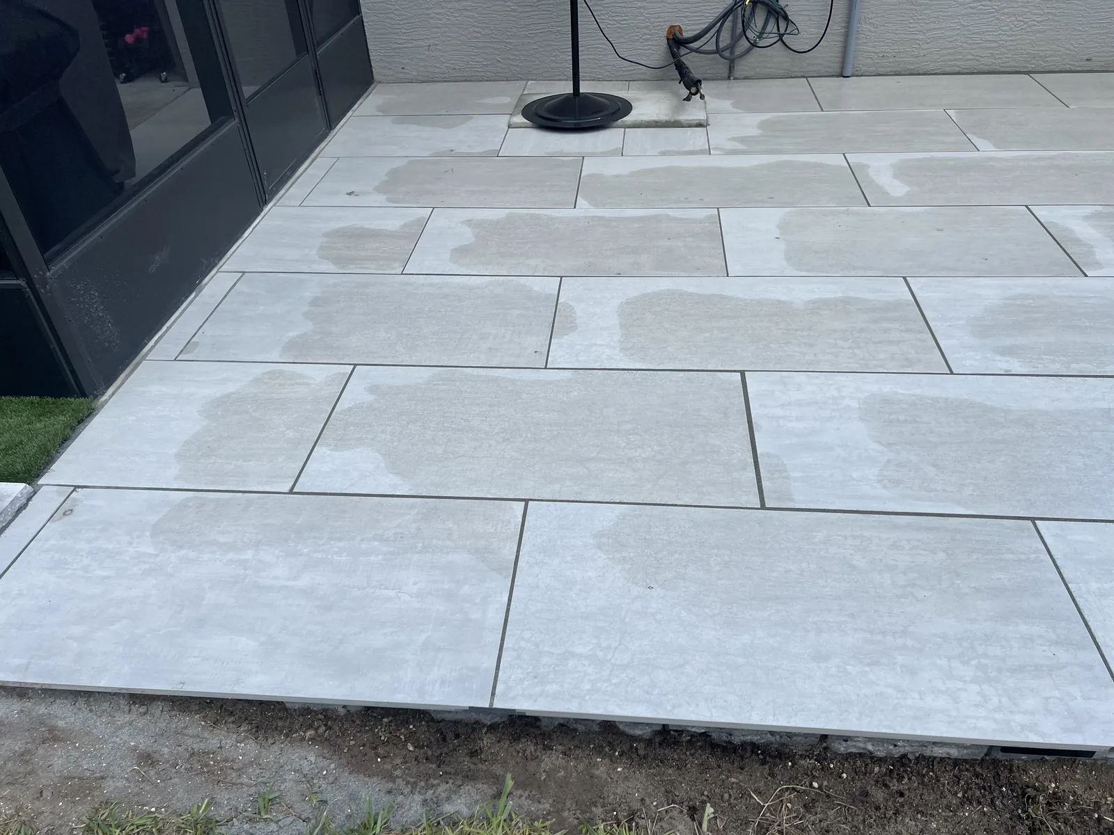 Large-format paver patio